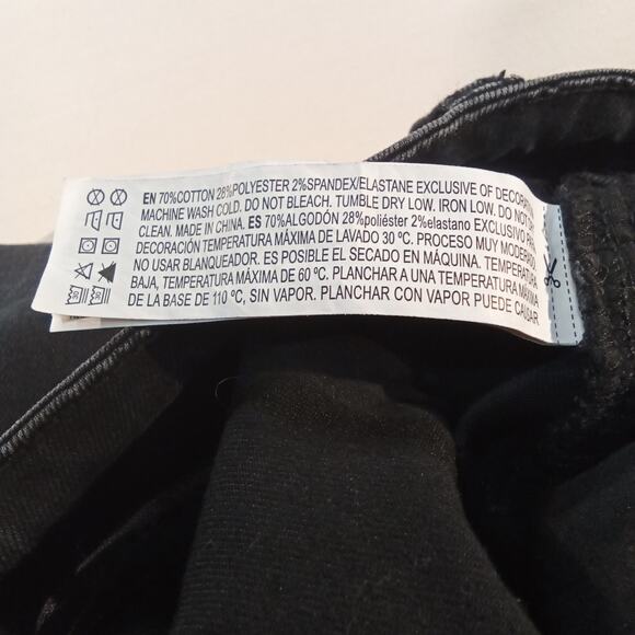 Forever 21 Black Fringe Hem Lace-Up Detail Jeans Women’s Medium - Picture 6 of 8